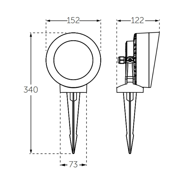 Reflector LED Con Estaca Jardín 10W De Tecnopolímeros, Uso Exterior - Wattko